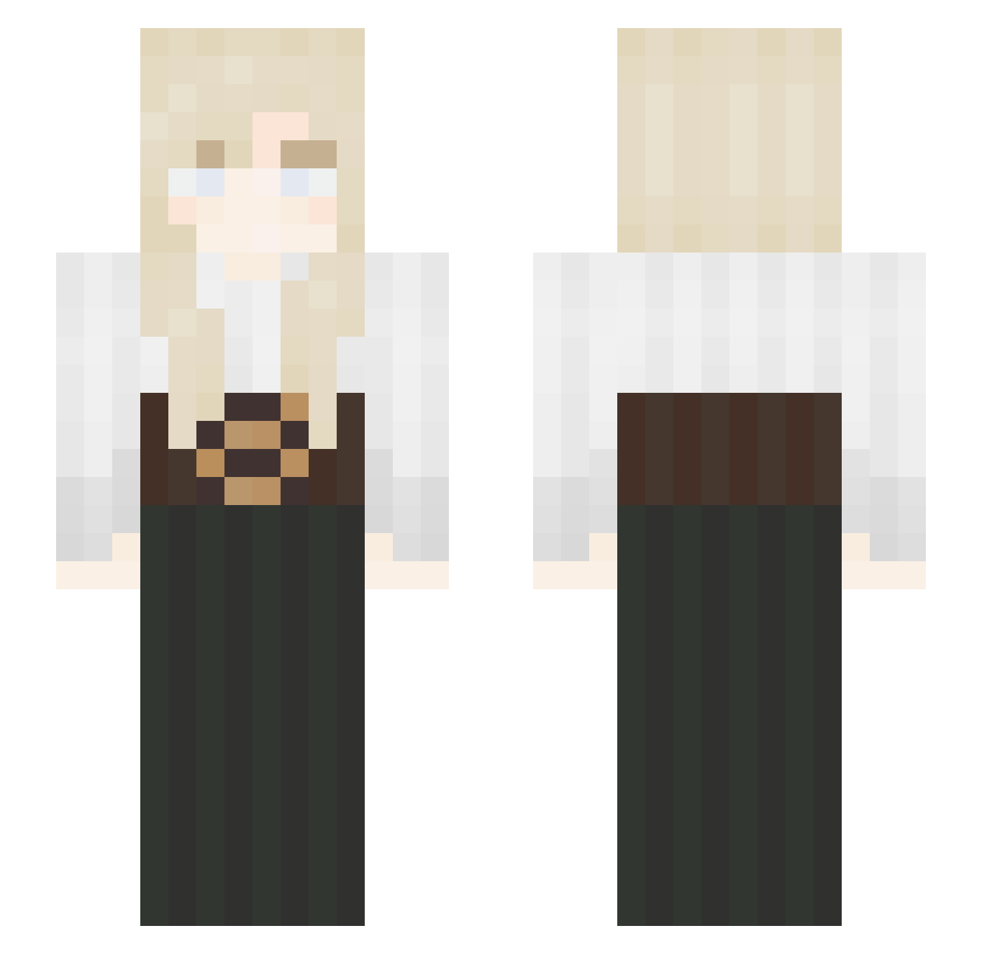 vayoni Minecraft skin, front and back view