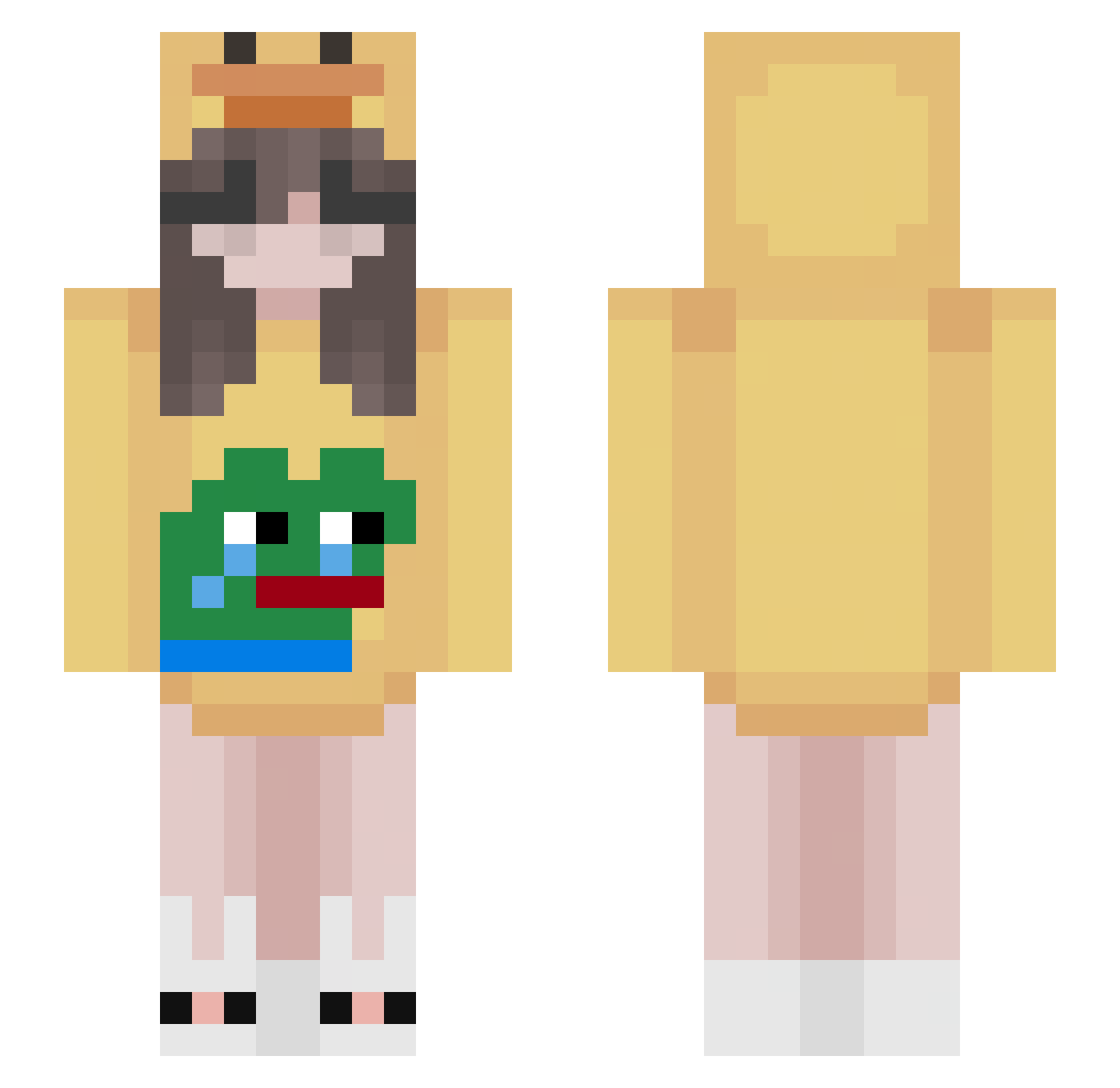 Dwuck Minecraft skin, front and back view