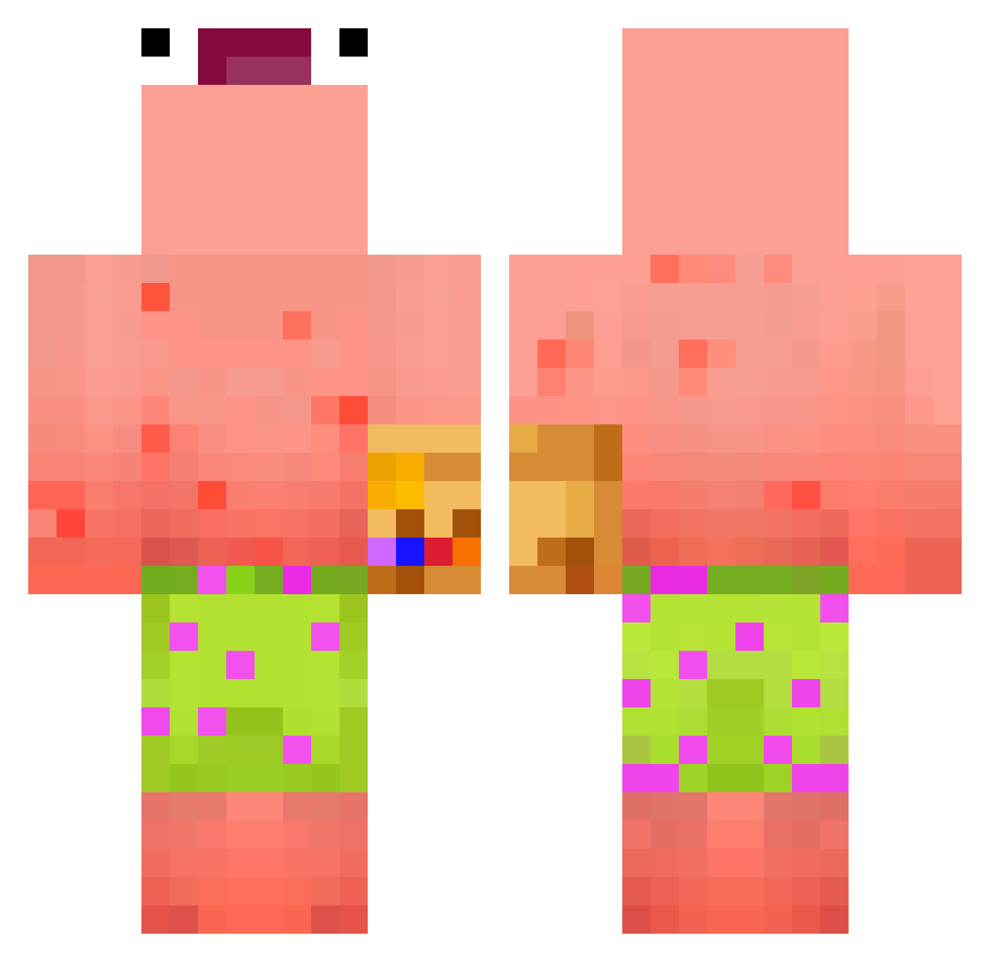 Protectorat Minecraft skin, front and back view