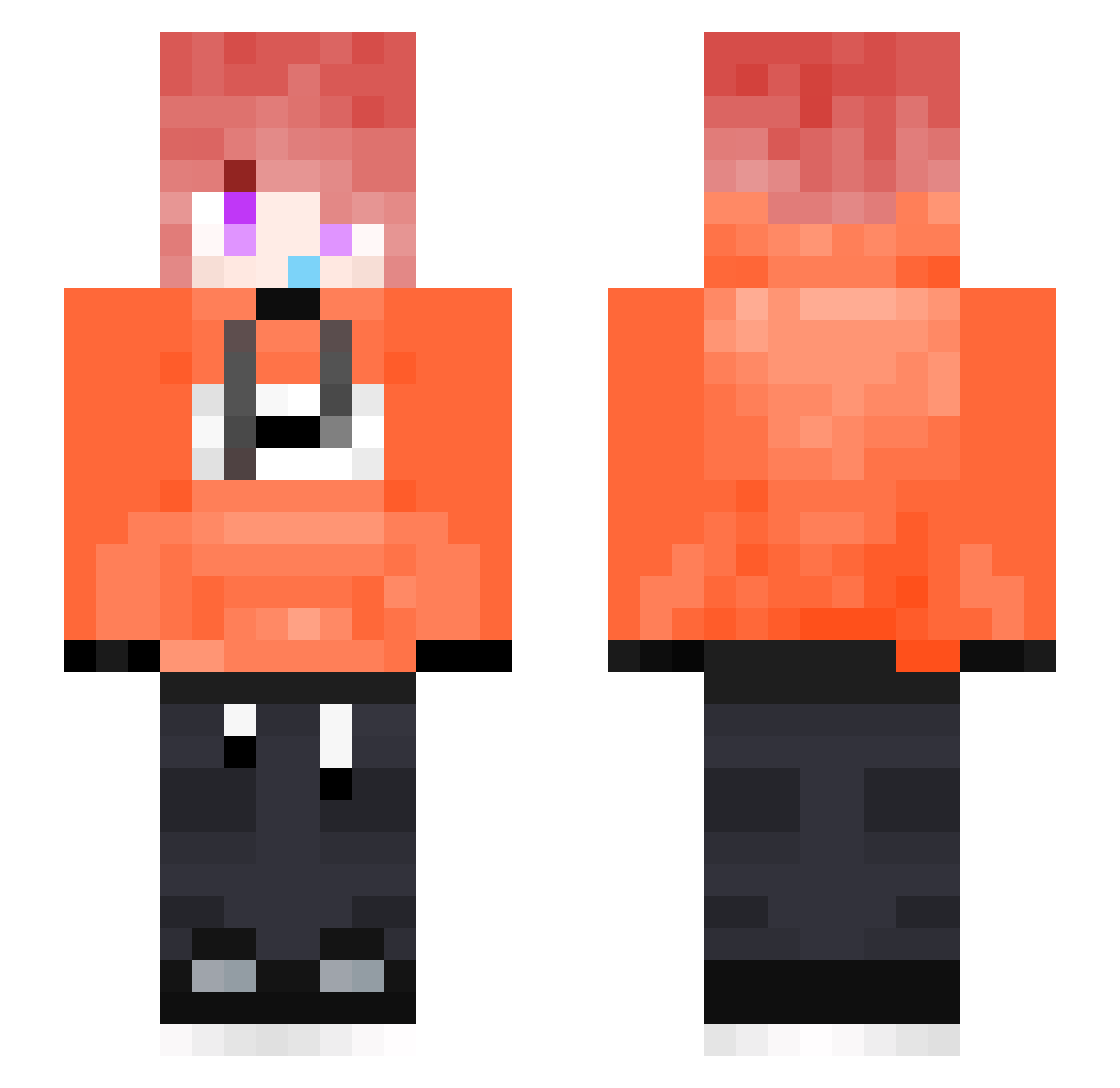 Zaizhong33 Minecraft skin, front and back view
