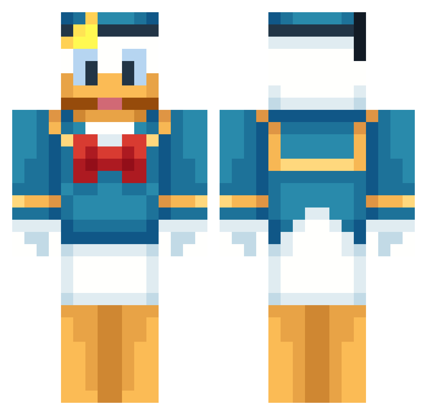 ToJaWejper Minecraft skin, front and back view