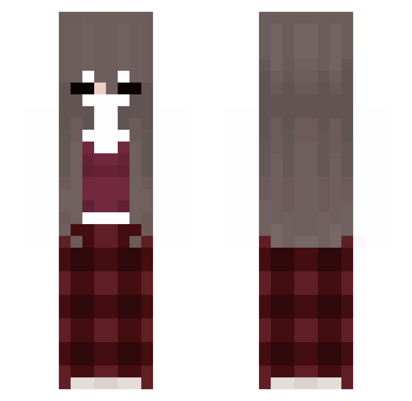 TheZombiesZN Minecraft skin, front and back view