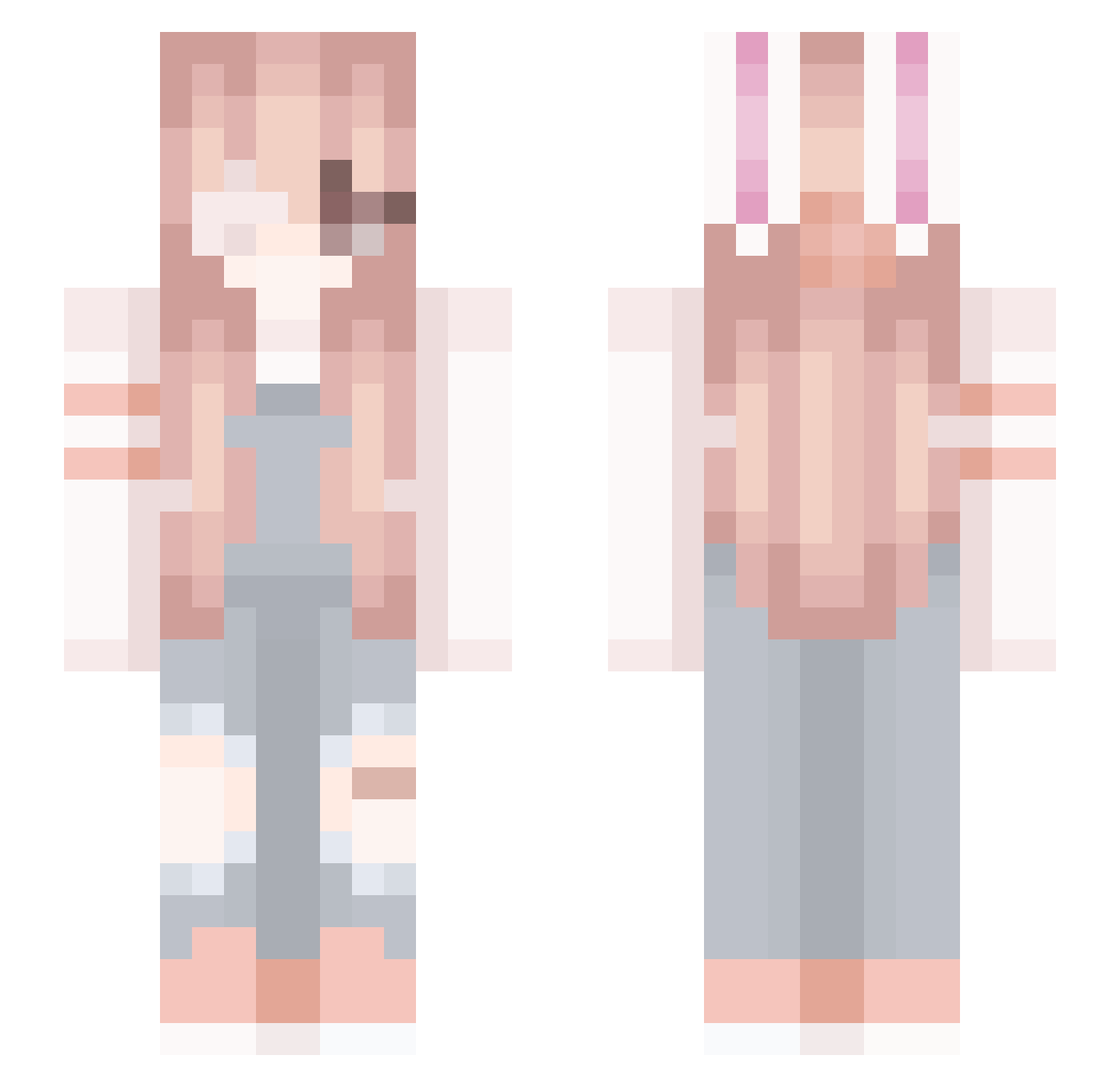 Stacy1488 Minecraft skin, front and back view