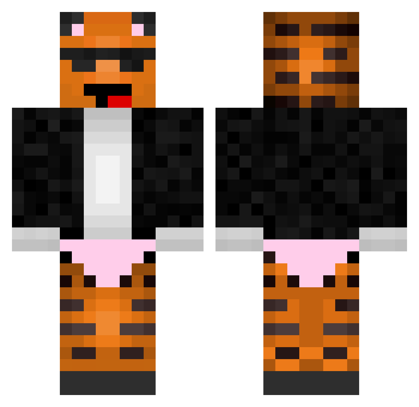t1ga4 Minecraft skin, front and back view