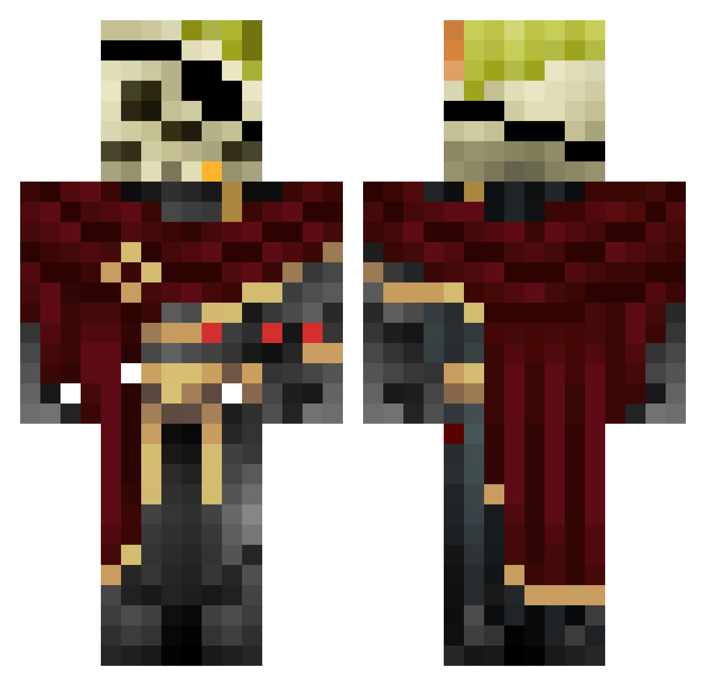 sorker29 Minecraft skin, front and back view