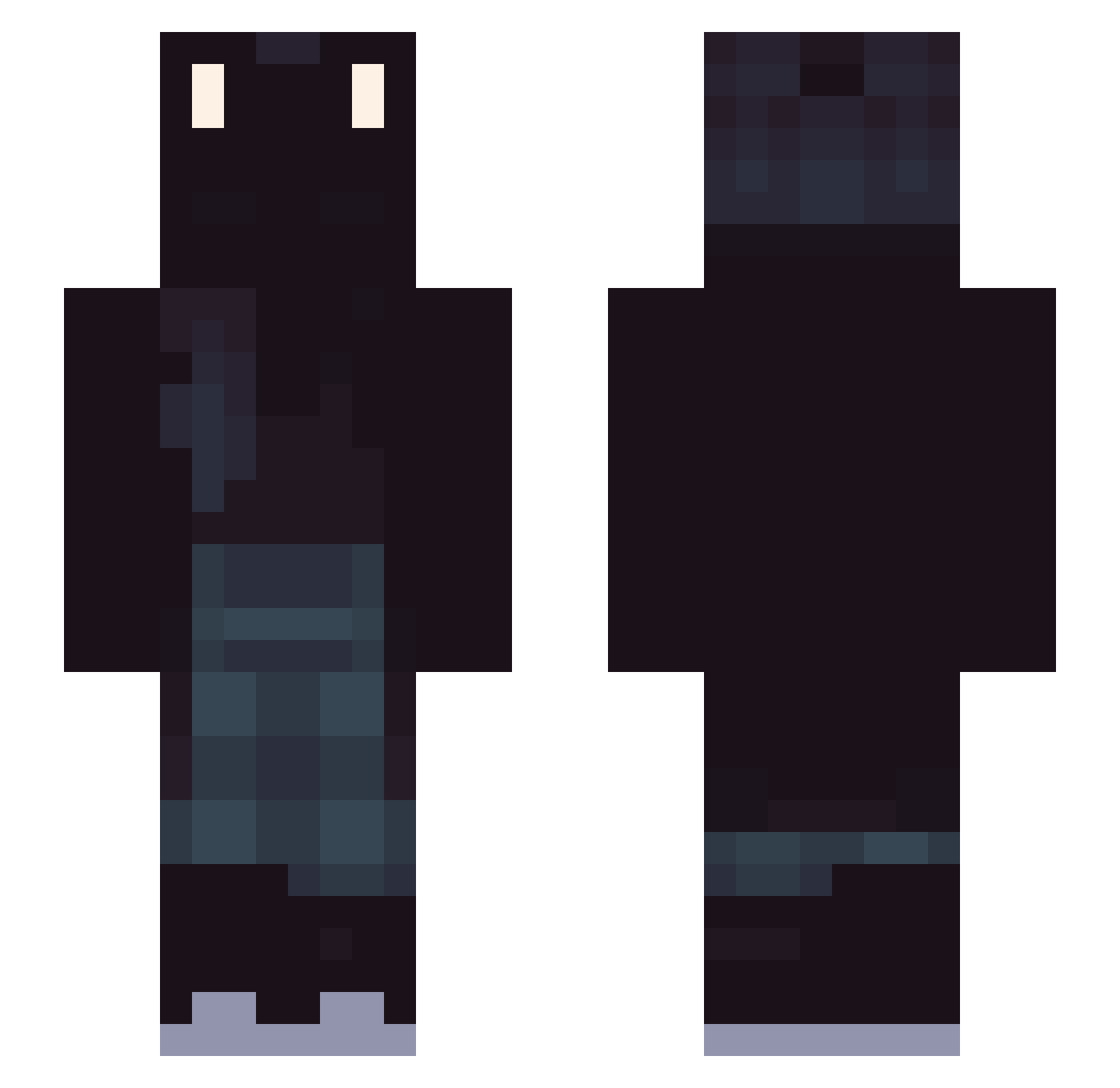 Wrathiux Minecraft skin, front and back view