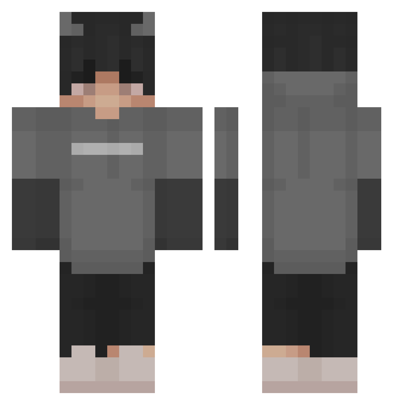 WhxskyHG Minecraft skin, front and back view