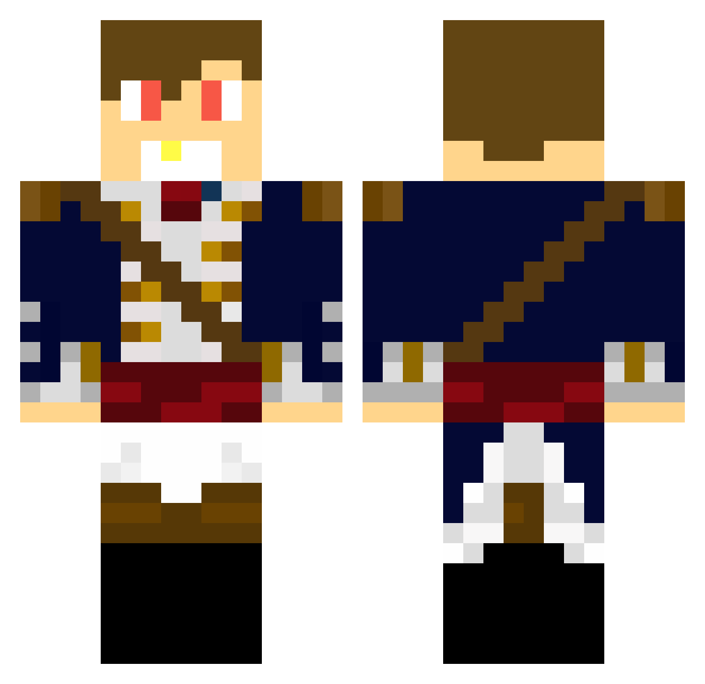 brandola Minecraft skin, front and back view