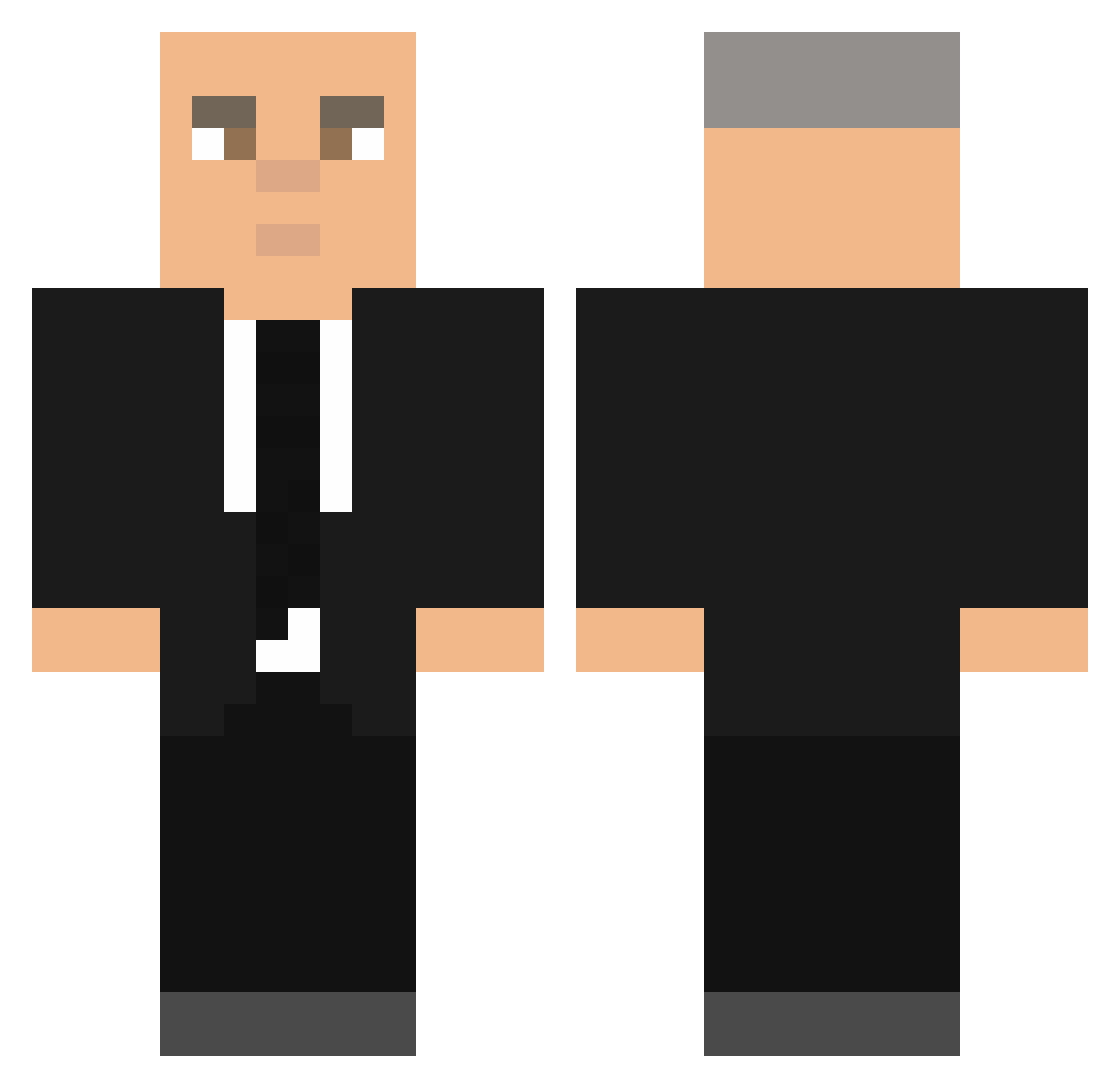 Moleses Minecraft skin, front and back view
