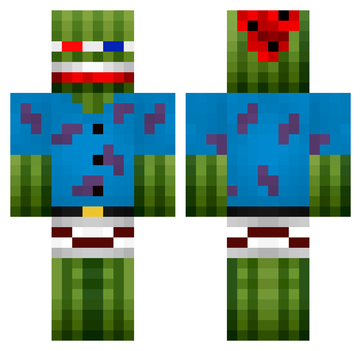 AnnaTheRock Minecraft skin, front and back view