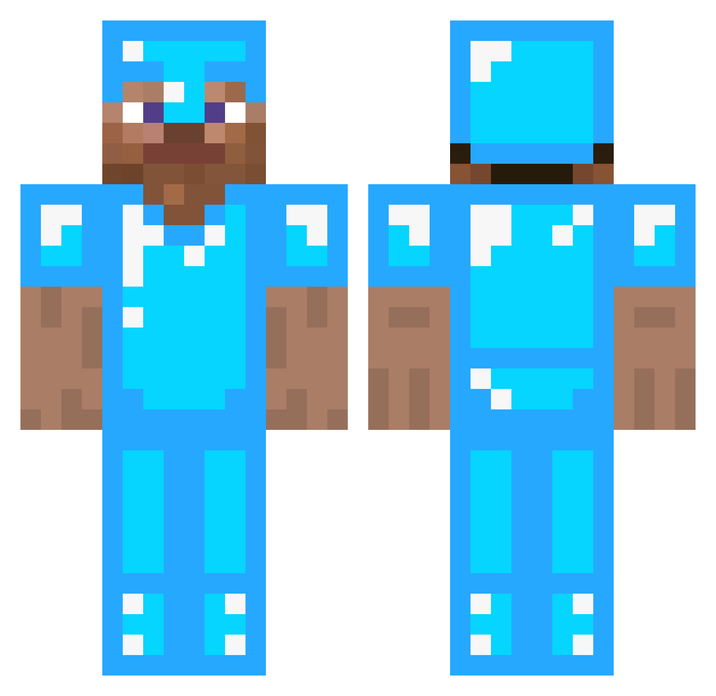 YKND Minecraft skin, front and back view