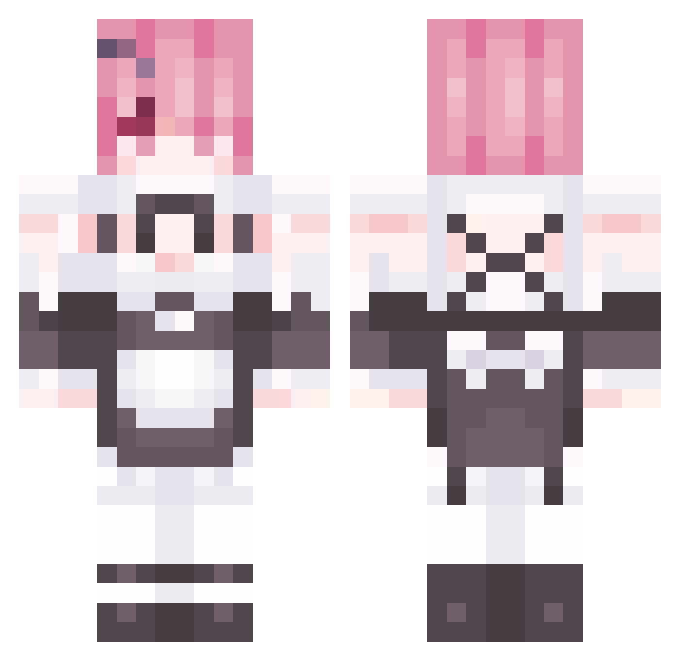 Rockaletas Minecraft skin, front and back view
