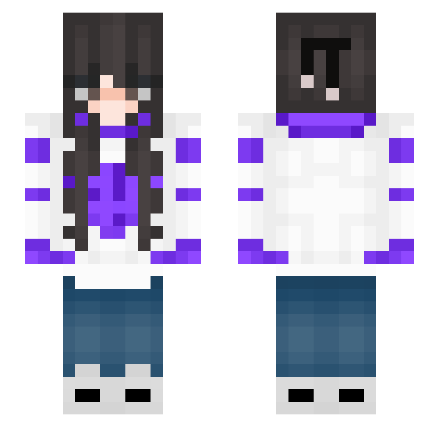 Stella564 Minecraft skin, front and back view