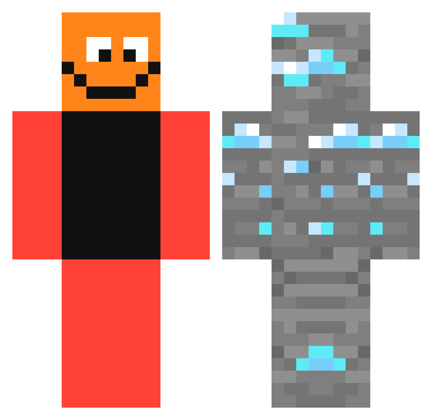 Floorpunch1 Minecraft skin, front and back view