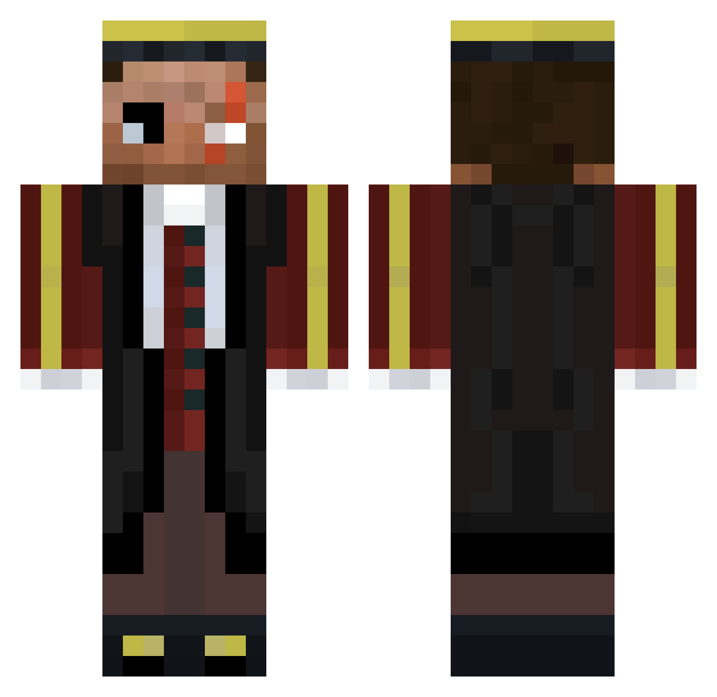 TacoBear Minecraft skin, front and back view