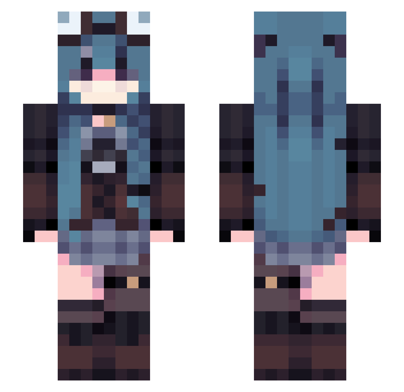 LUJIUWU Minecraft skin, front and back view