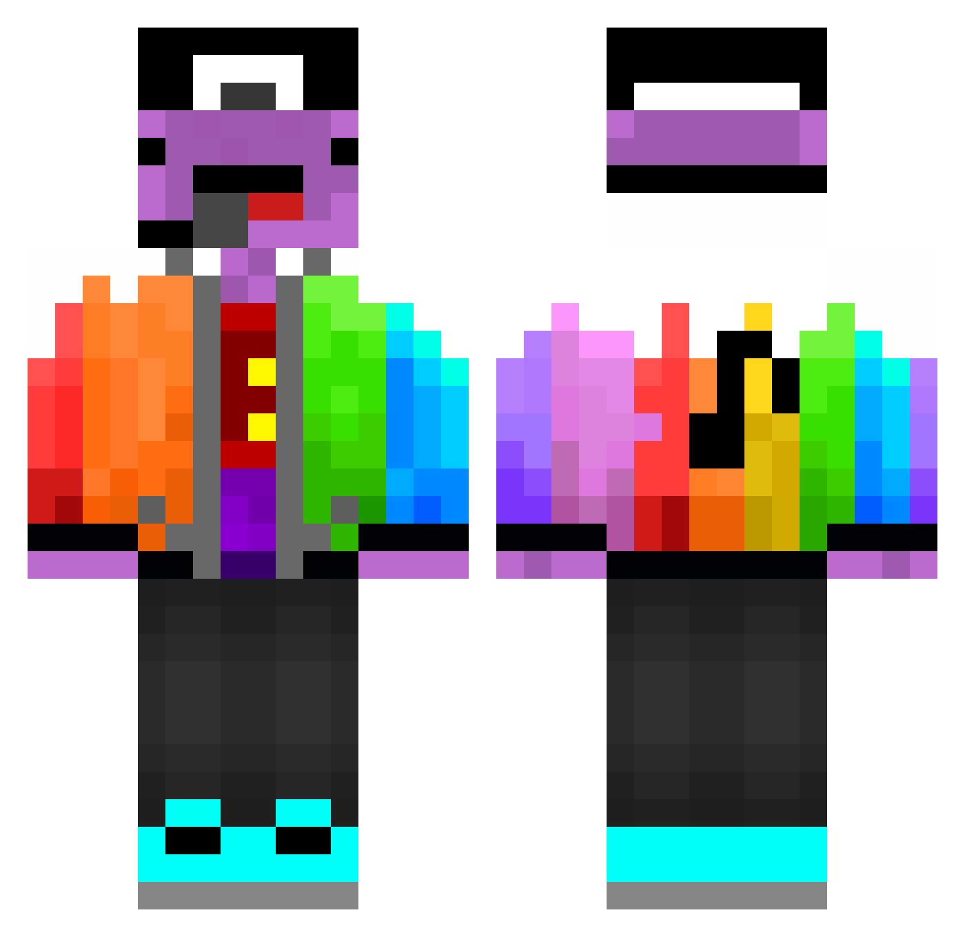 Scooters Minecraft skin, front and back view