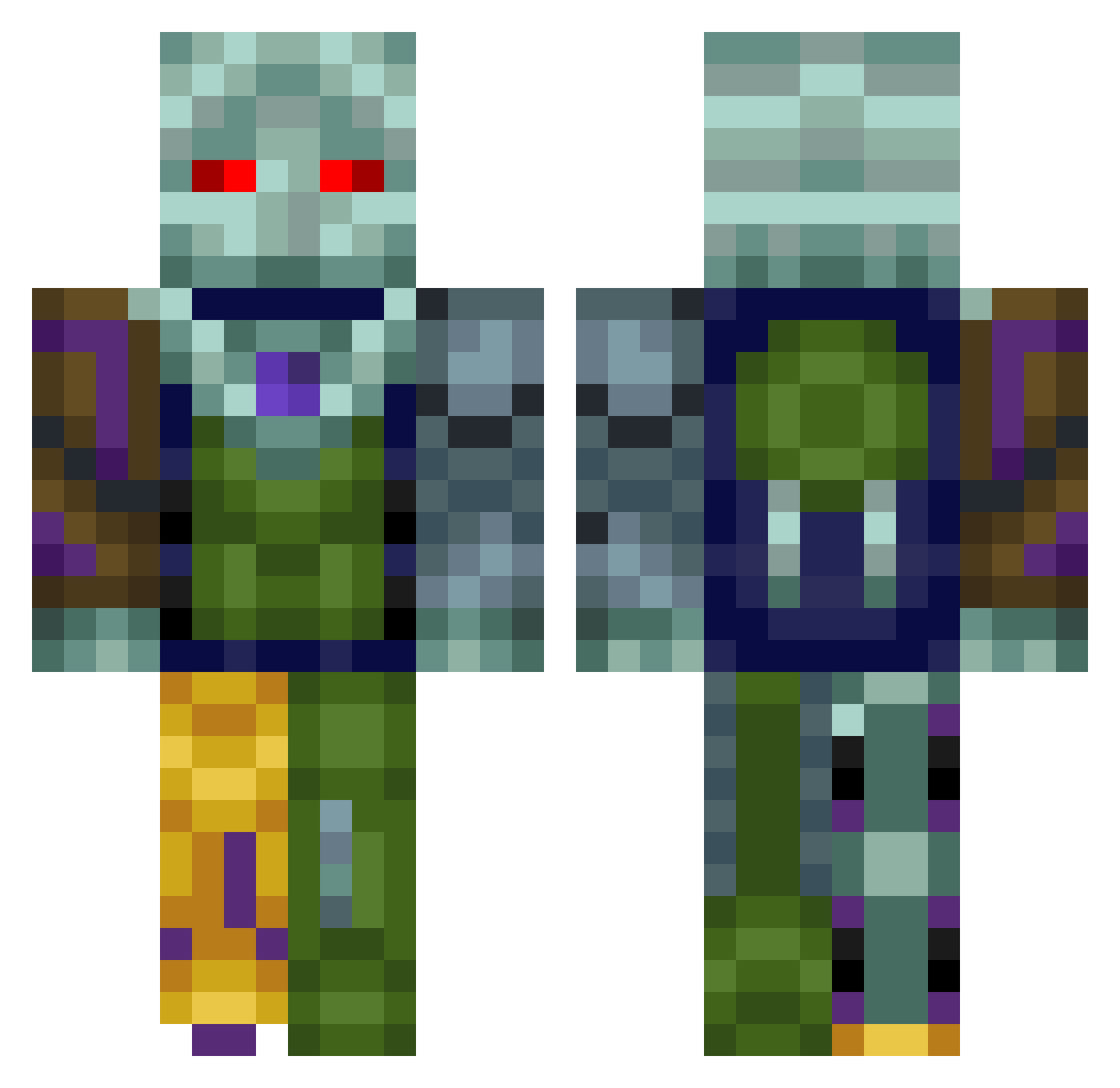 segev2008 Minecraft skin, front and back view