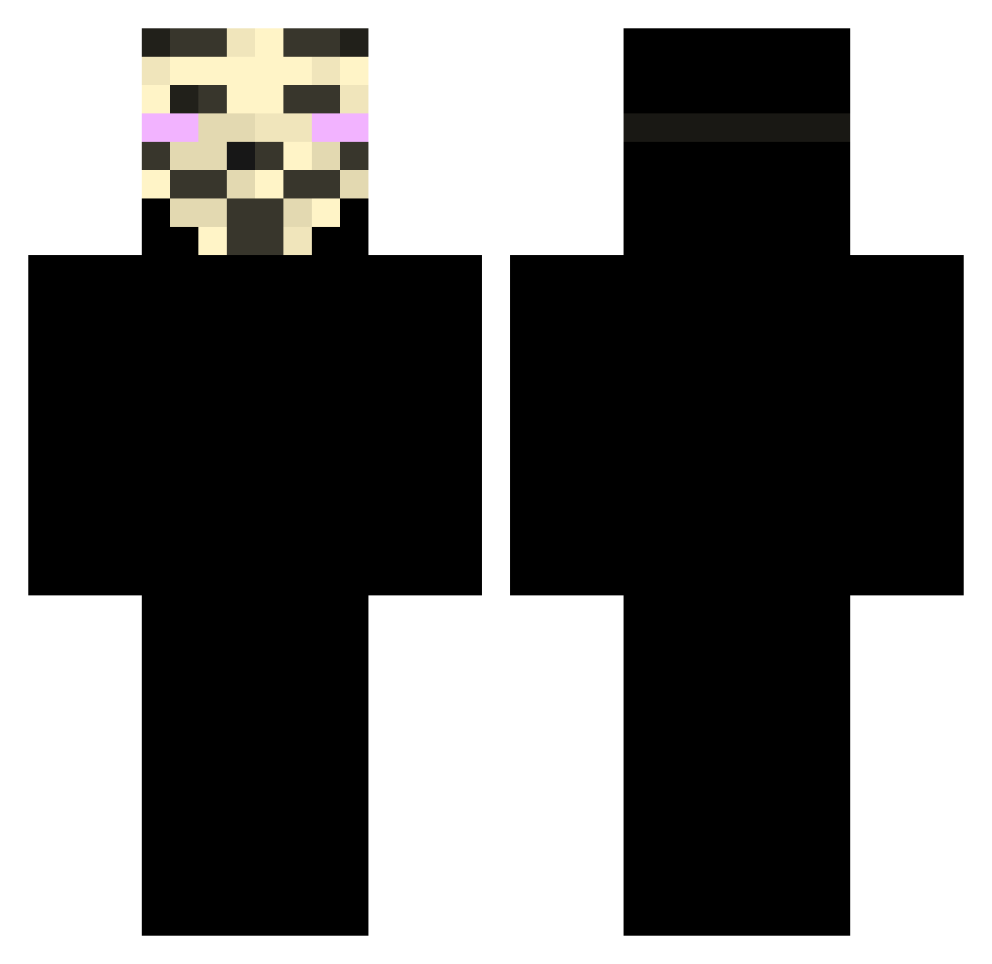 Whoek010 Minecraft skin, front and back view