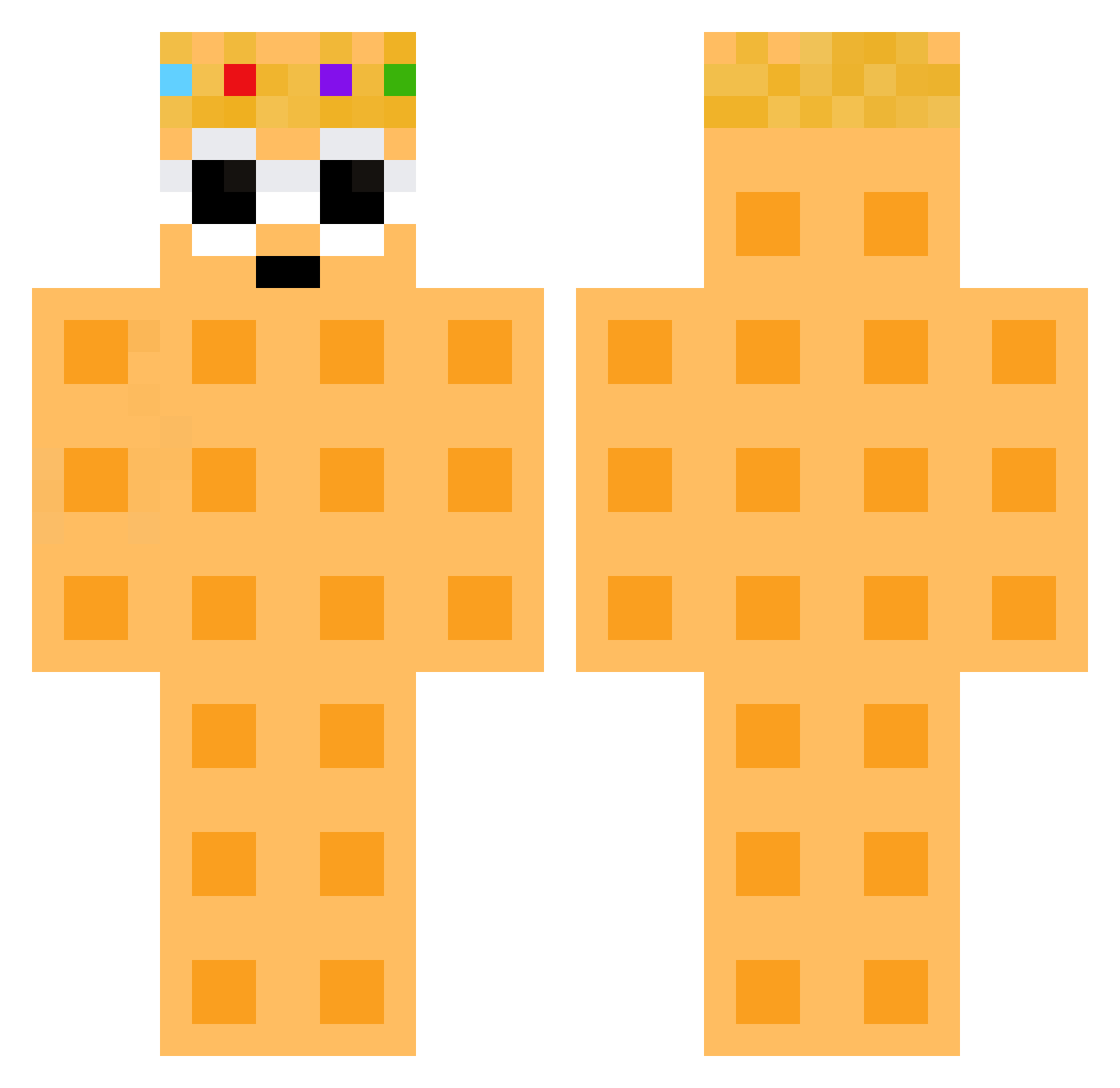 Mystifiers Minecraft skin, front and back view