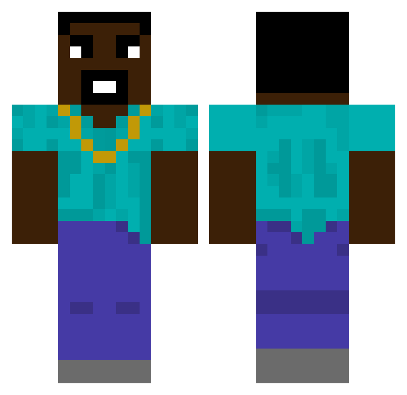 RamarroArrapato Minecraft skin, front and back view