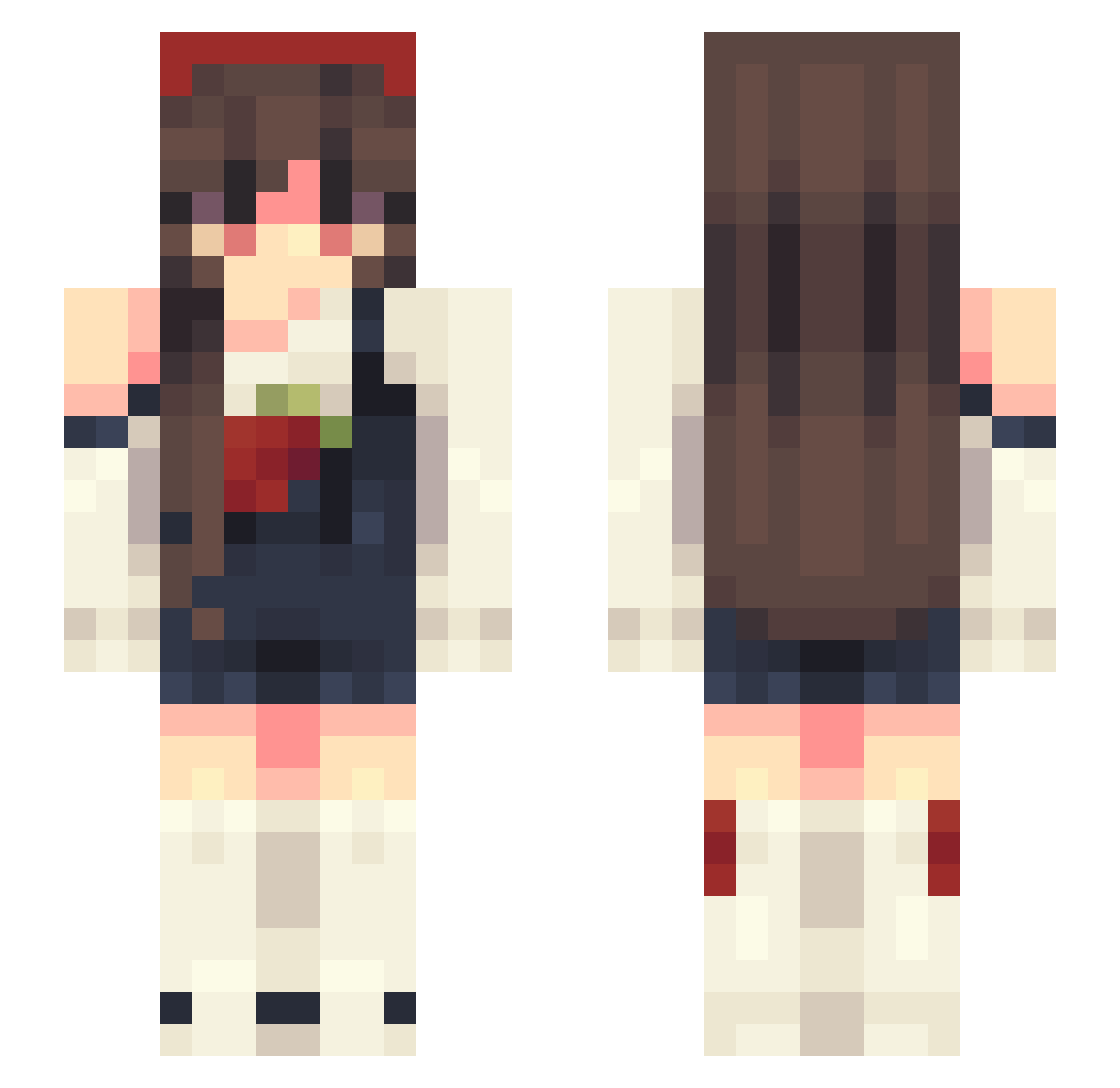 Moonsular Minecraft skin, front and back view