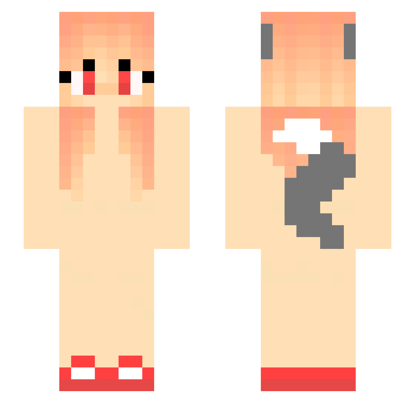 DoubleMango Minecraft skin, front and back view