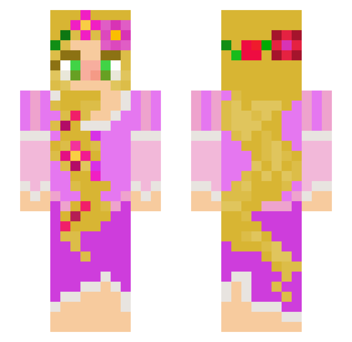Jxyzon Minecraft skin, front and back view