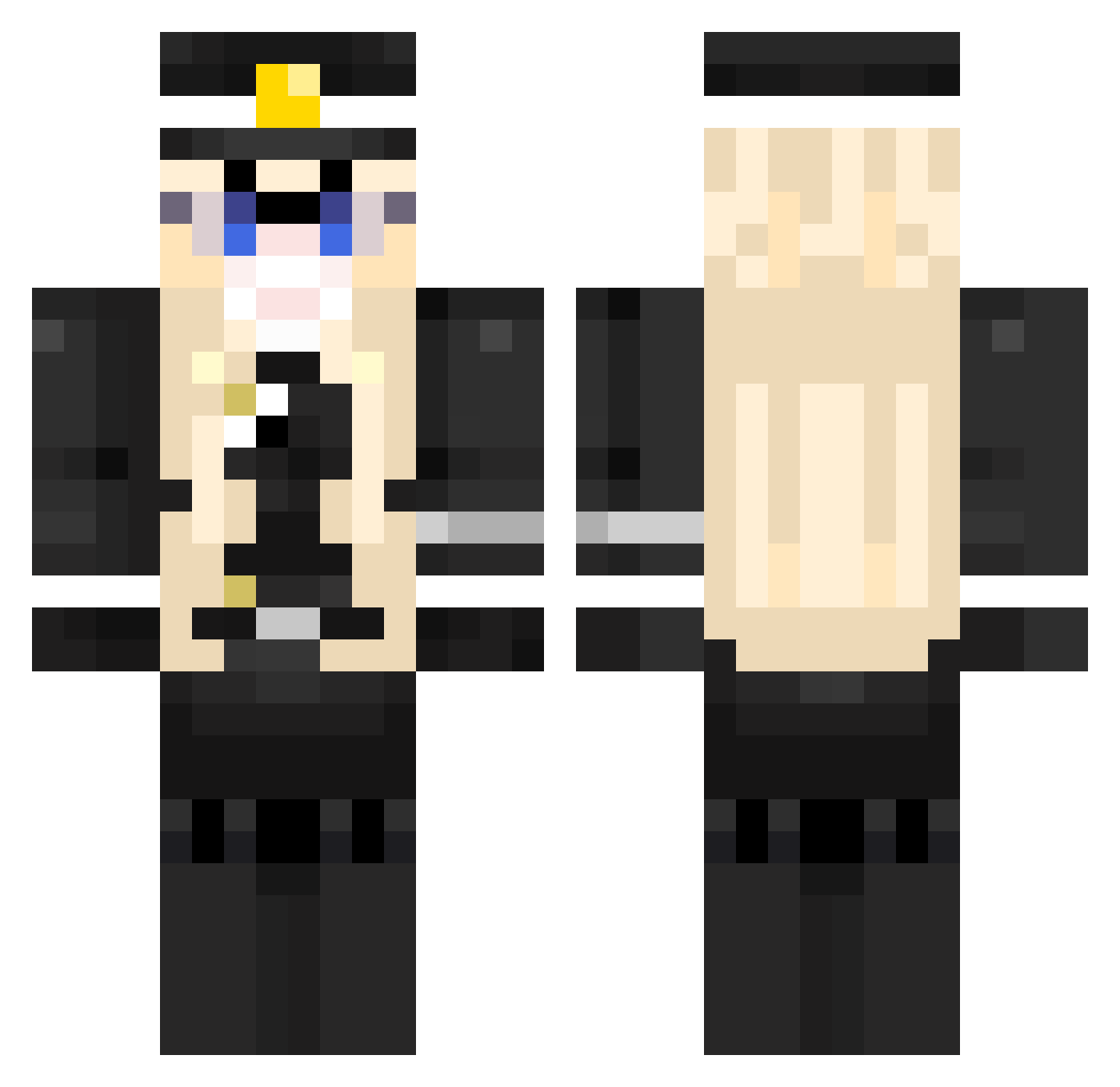 DieBakaBaka Minecraft skin, front and back view