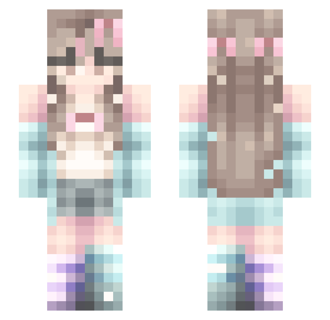 thurr32 Minecraft skin, front and back view