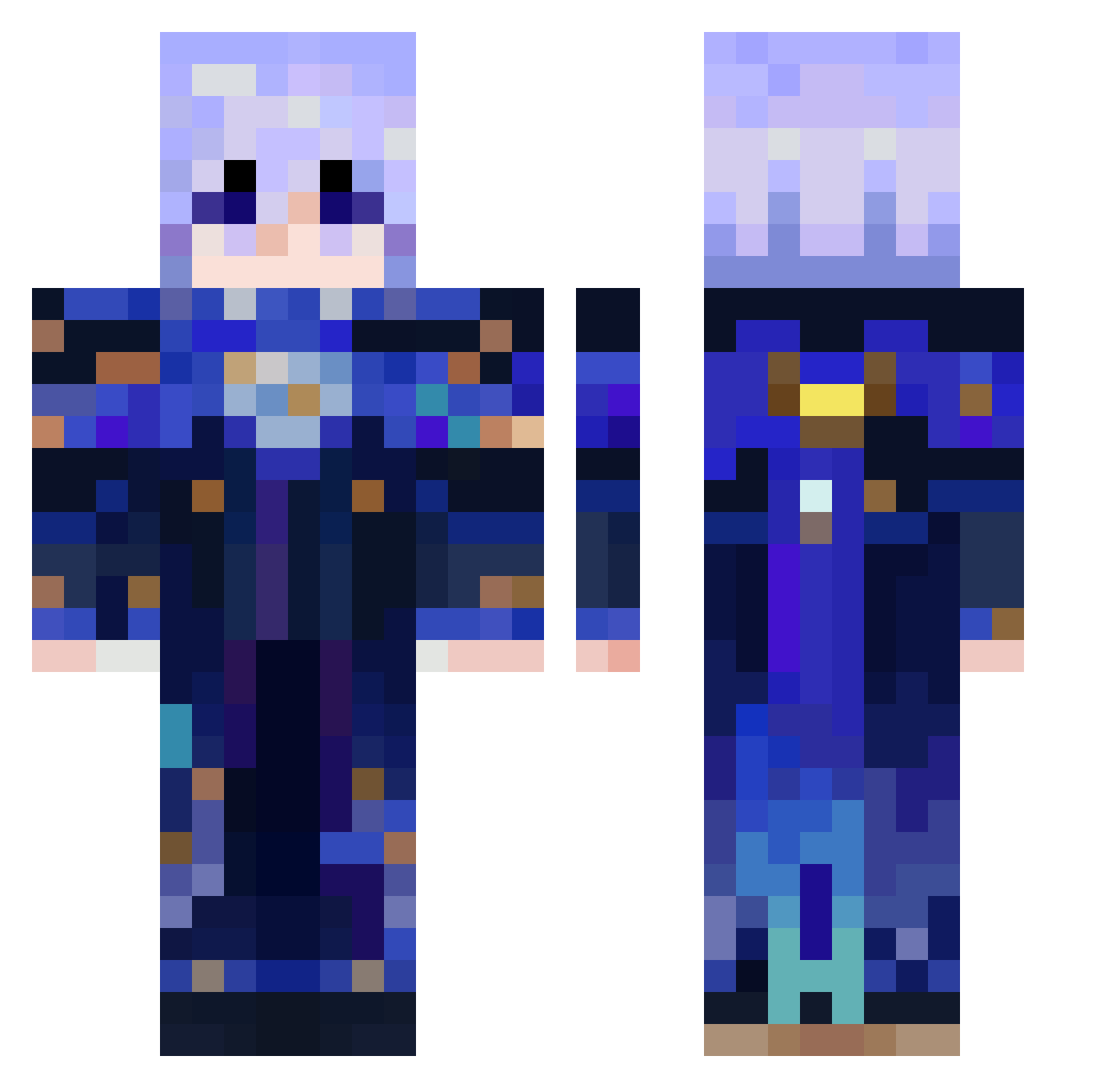 wongwolong Minecraft skin, front and back view
