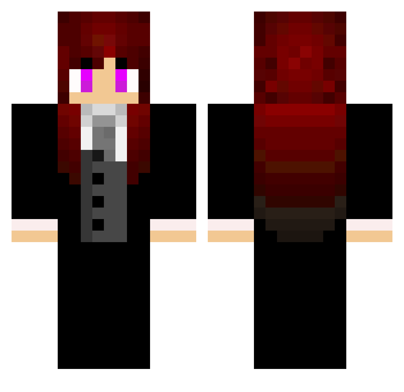 SKnightBR Minecraft skin, front and back view