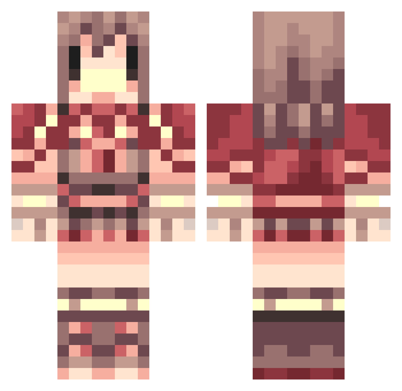 OokoikoO Minecraft skin, front and back view