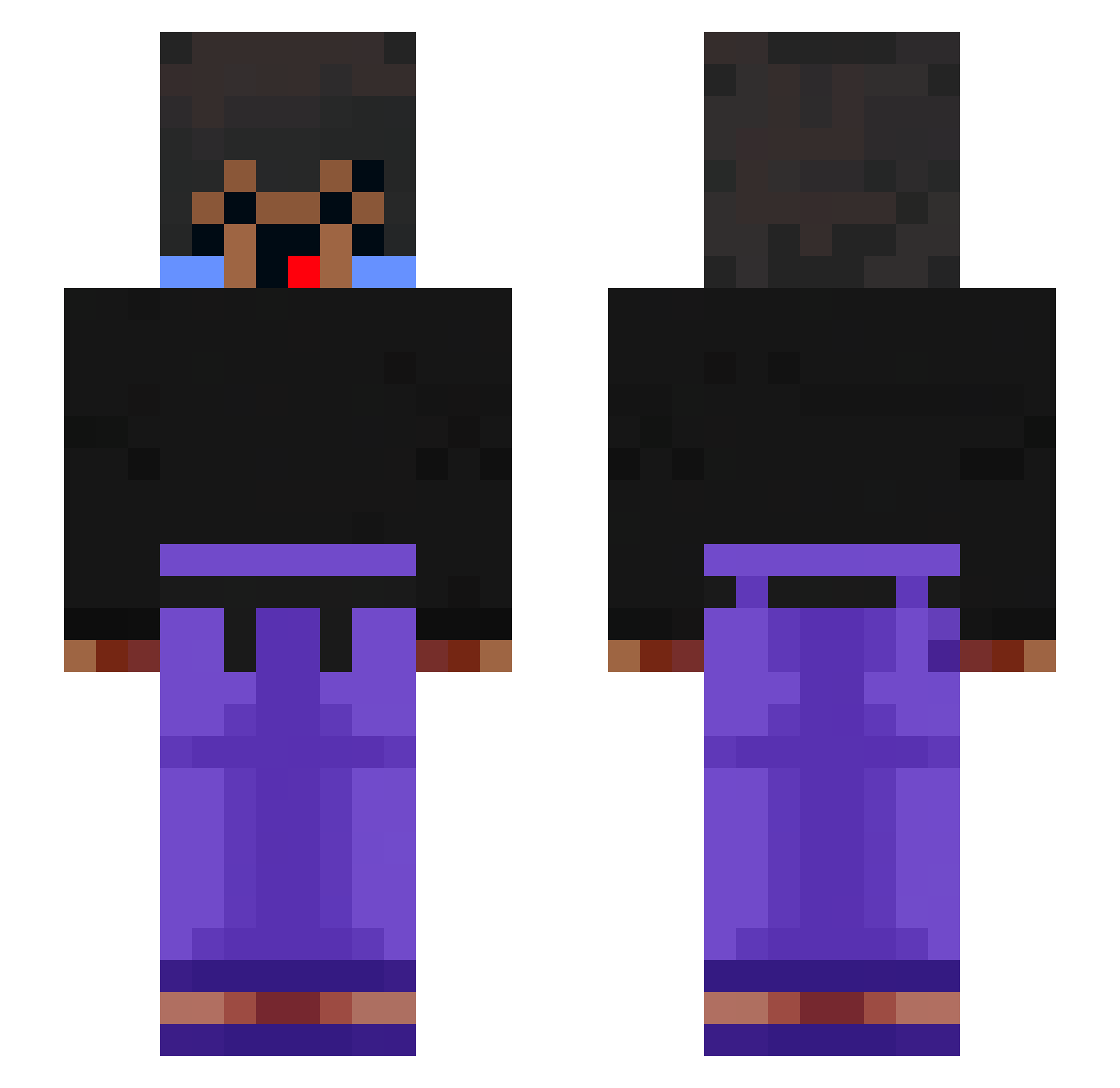 zozothings Minecraft skin, front and back view