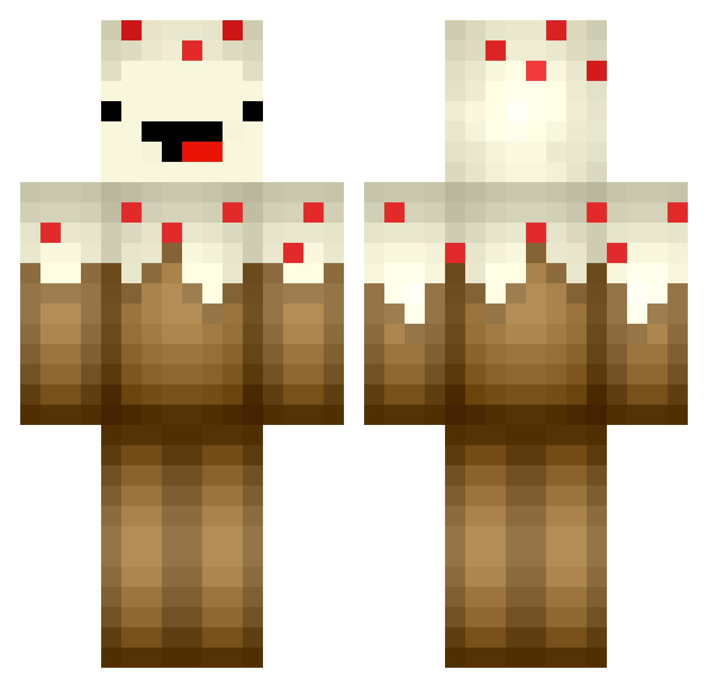 Kyanaaa Minecraft skin, front and back view