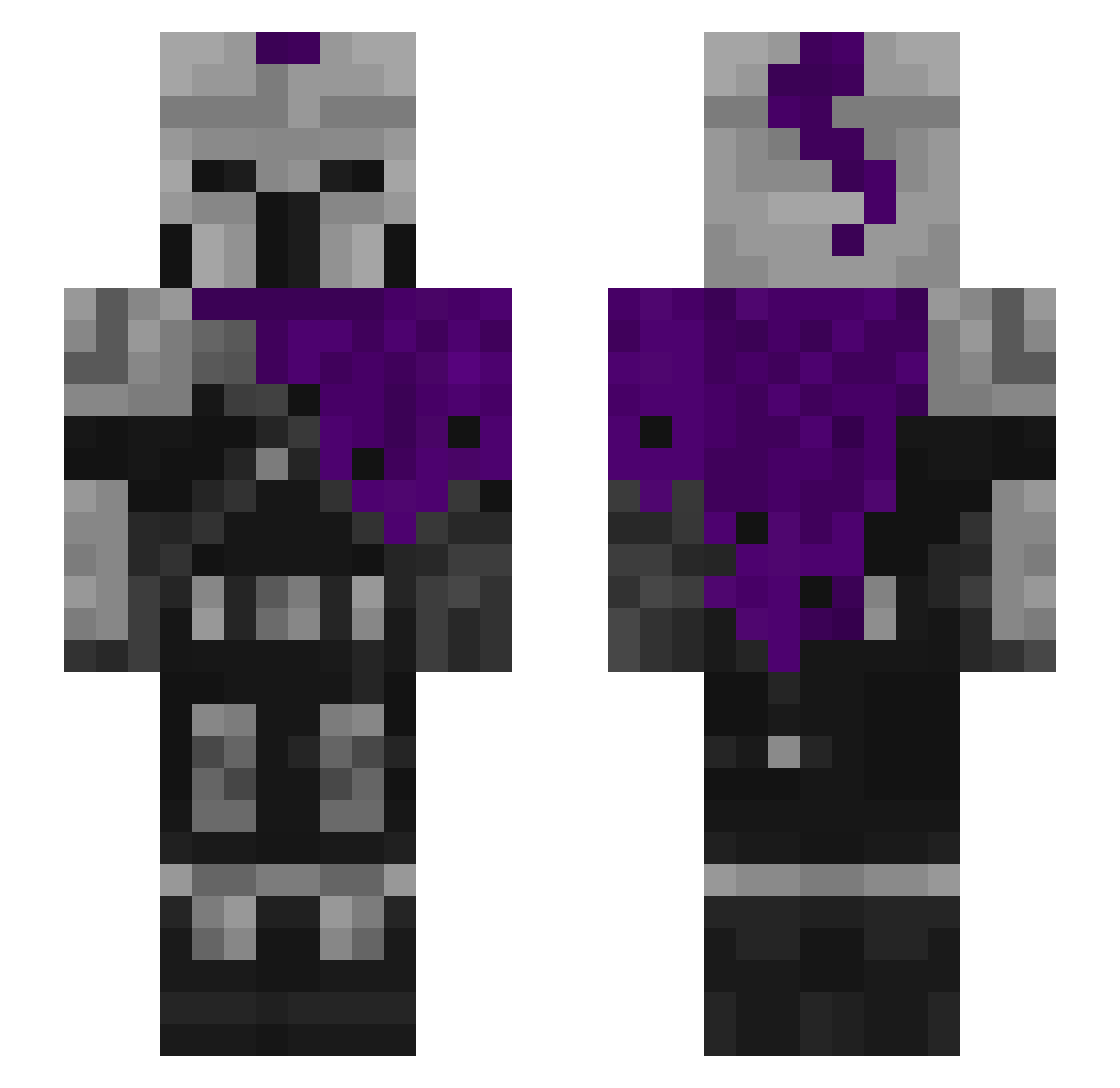 Winrunt Minecraft skin, front and back view