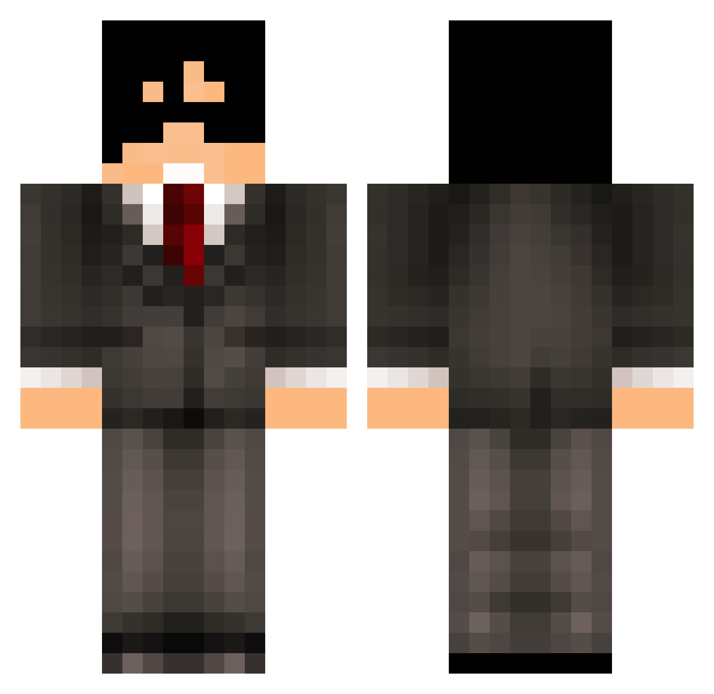 xIntoTheMiddle Minecraft skin, front and back view