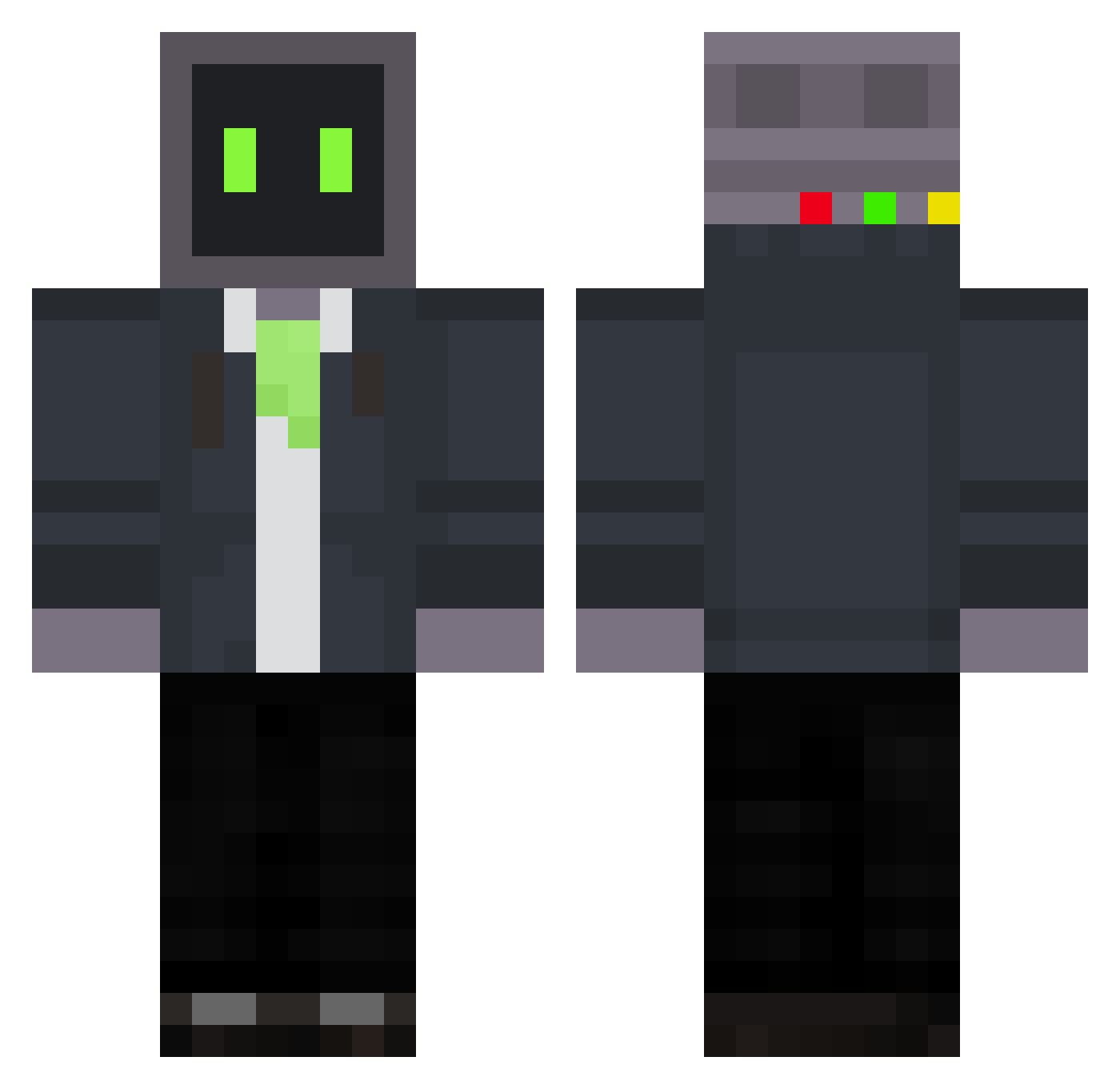 stupidestblub Minecraft skin, front and back view