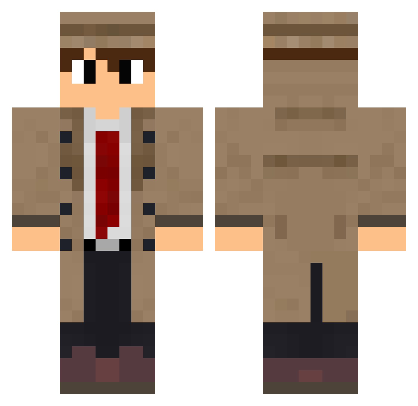 SHRLCK Minecraft skin, front and back view