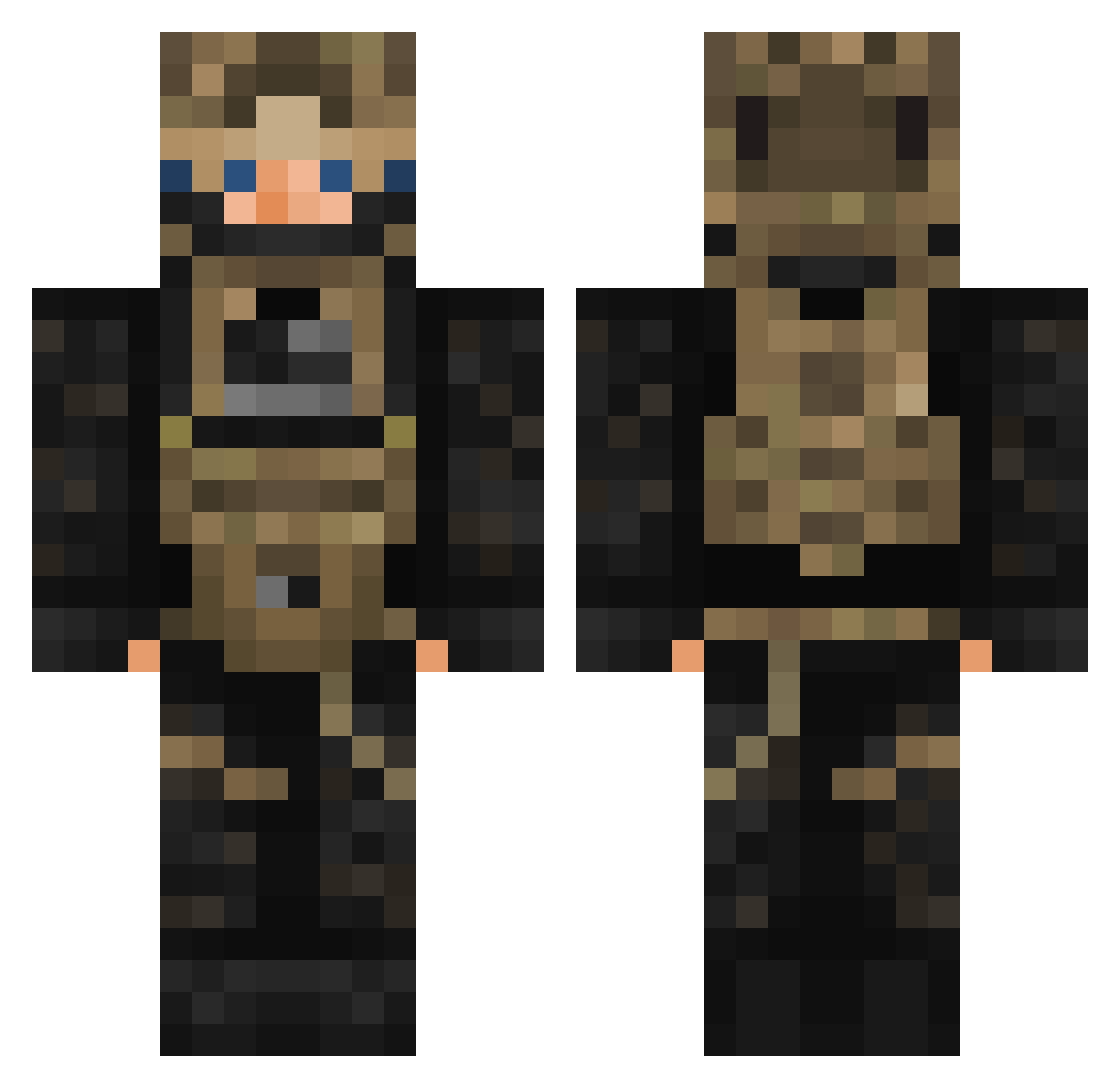 Stupsmc Minecraft skin, front and back view