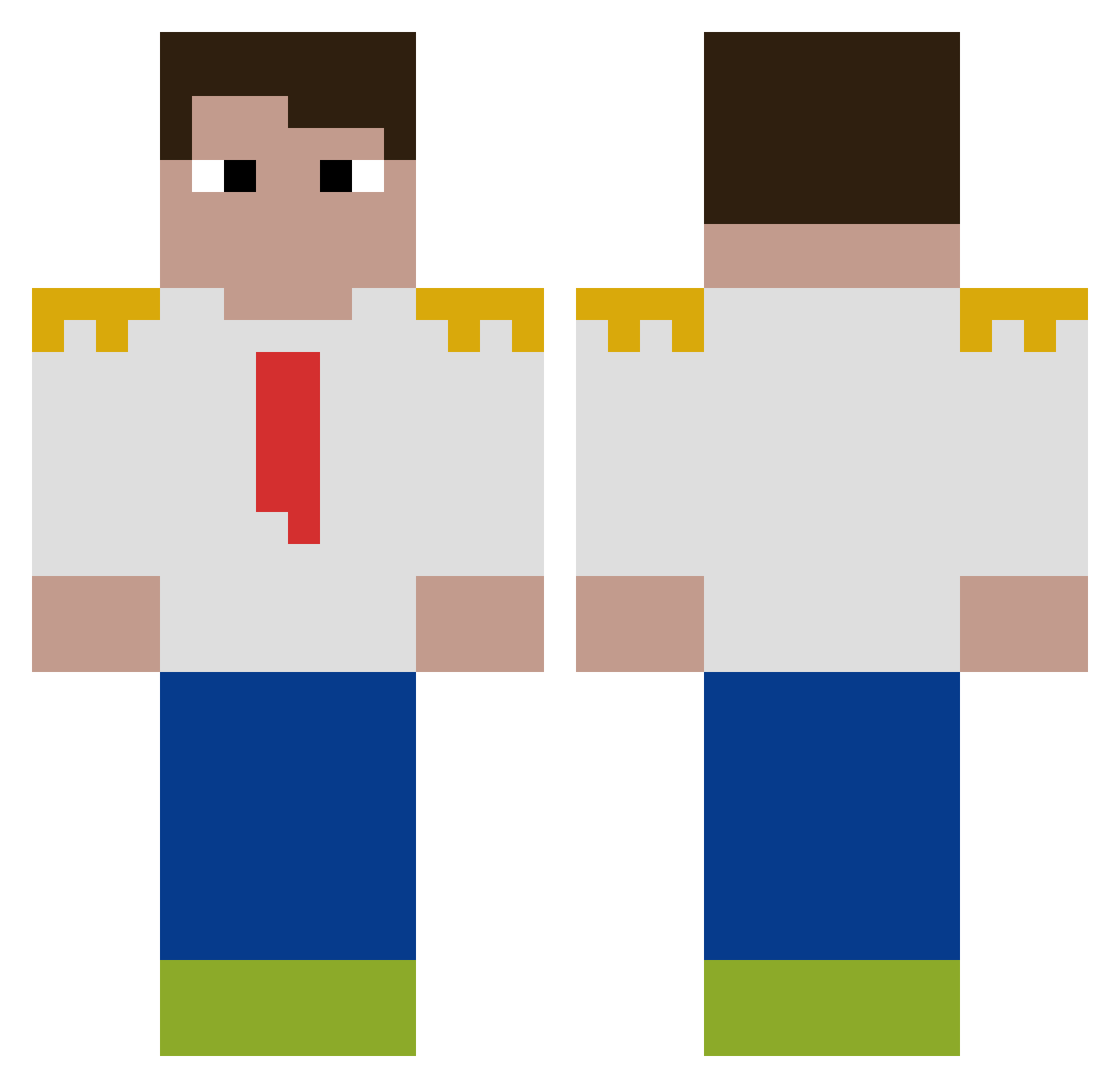TEIJIKUNv2 Minecraft skin, front and back view