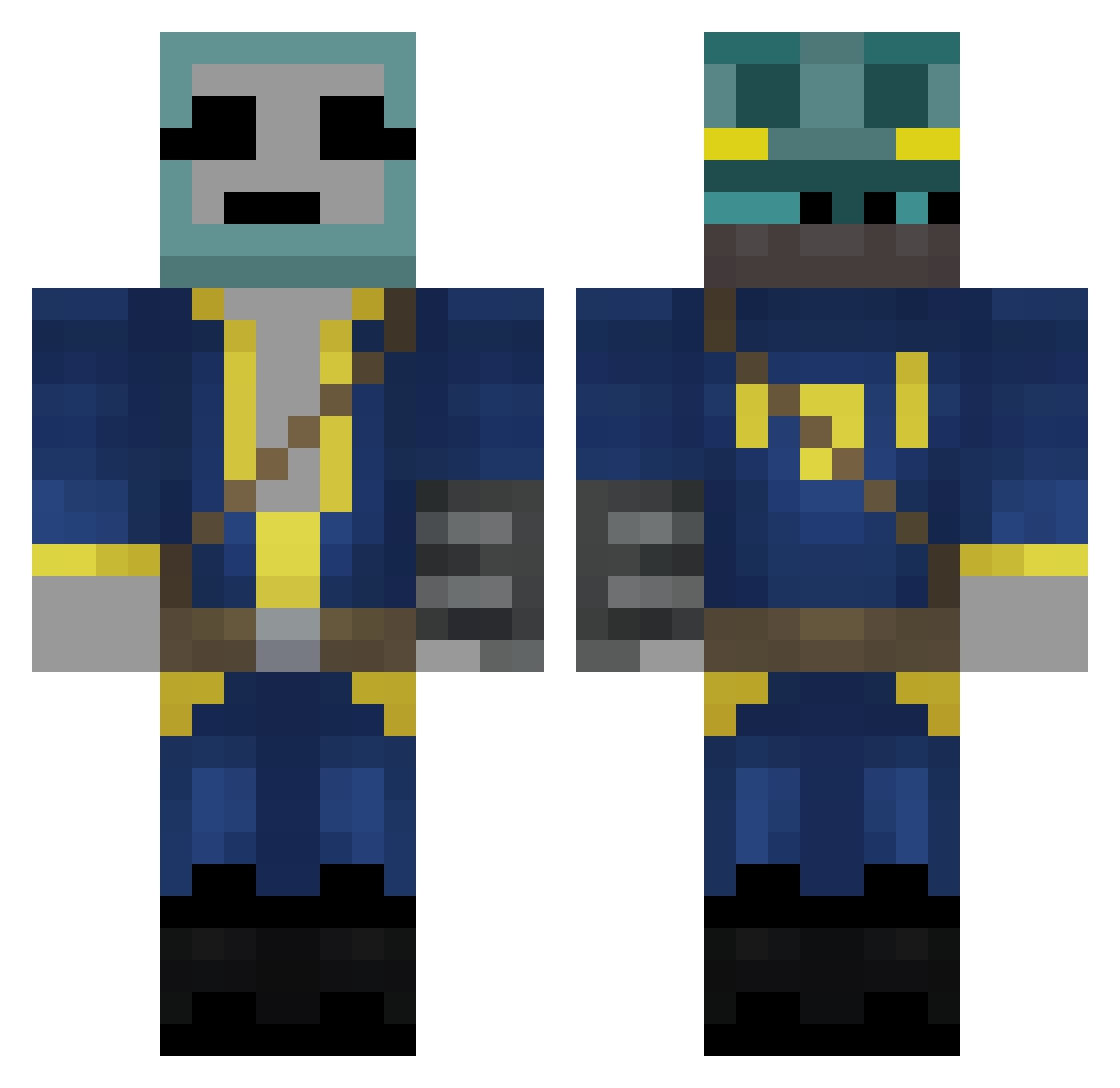 TheFandom Minecraft skin, front and back view
