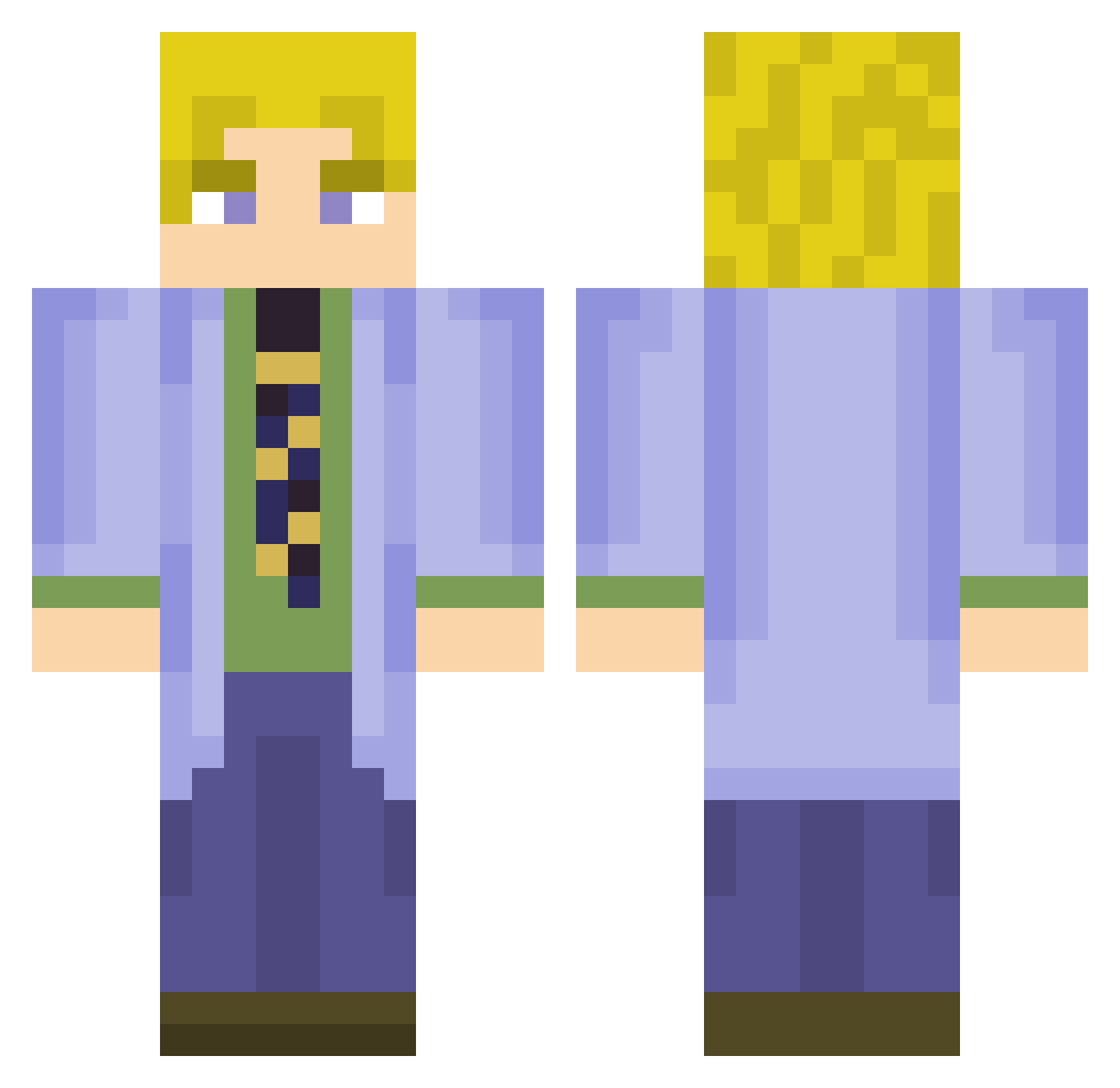 AvidLite Minecraft skin, front and back view