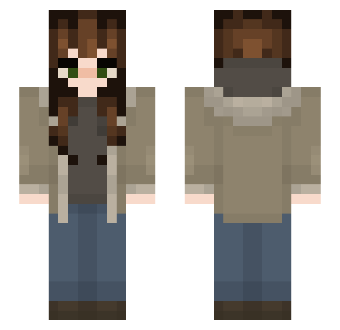rottenlemn Minecraft skin, front and back view