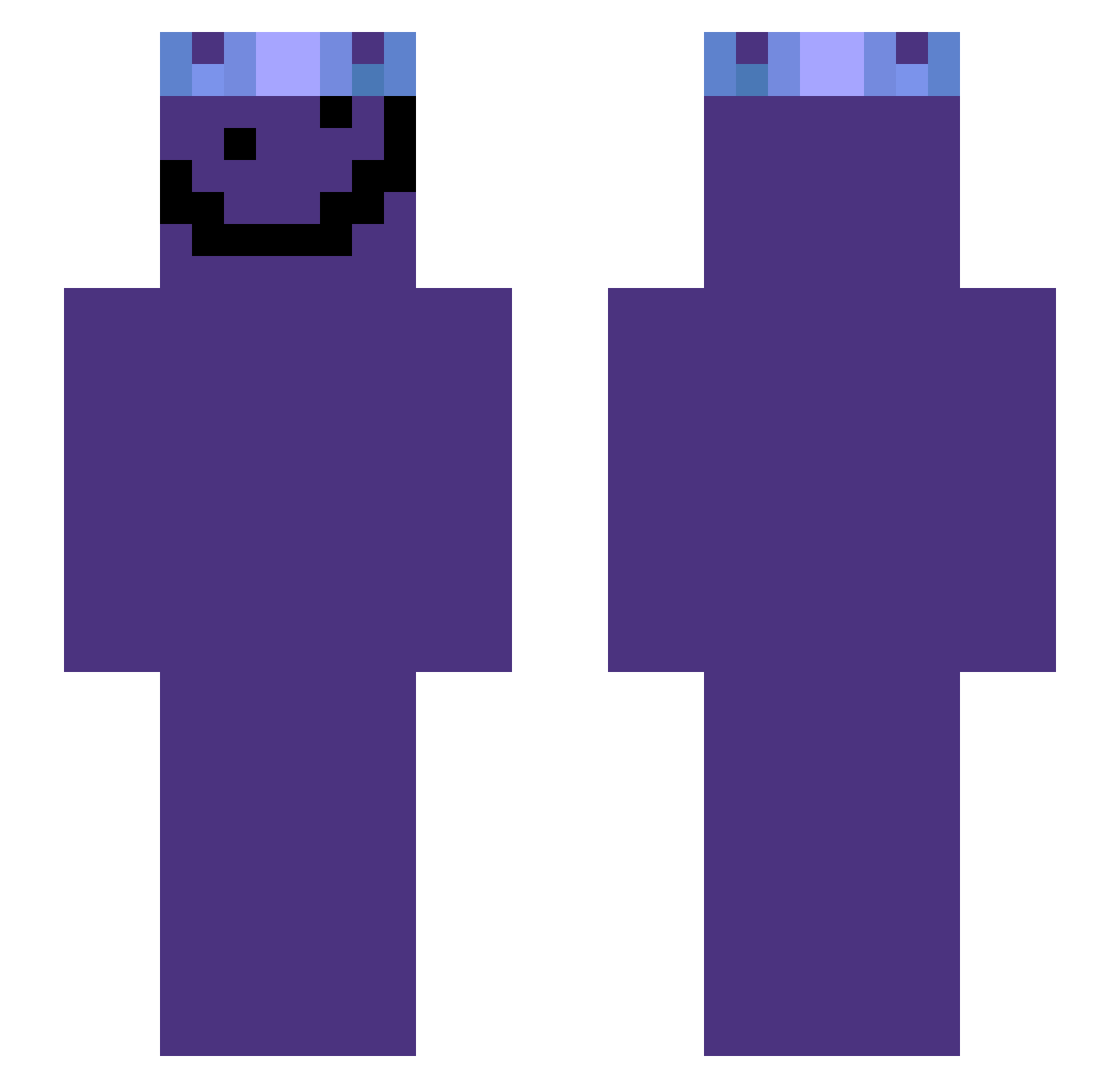 _z0rbomc Minecraft skin, front and back view
