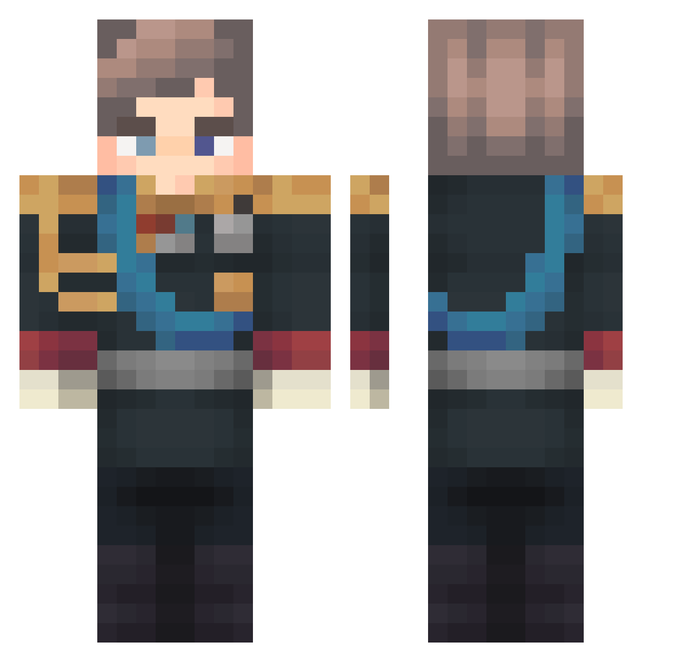 TheMyLegGuy Minecraft skin, front and back view