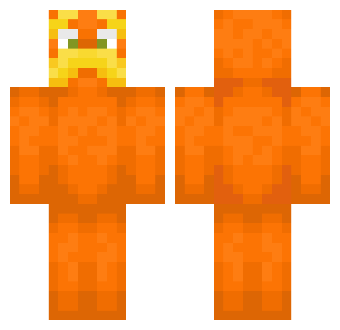 TheRealL0RAX Minecraft skin, front and back view