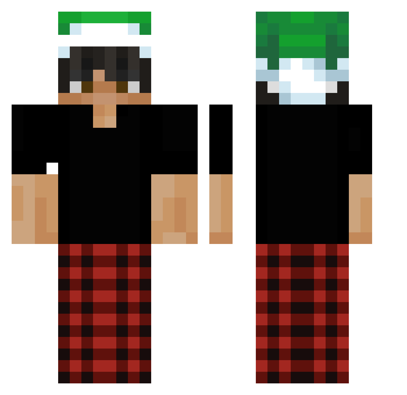 perelqa Minecraft skin, front and back view
