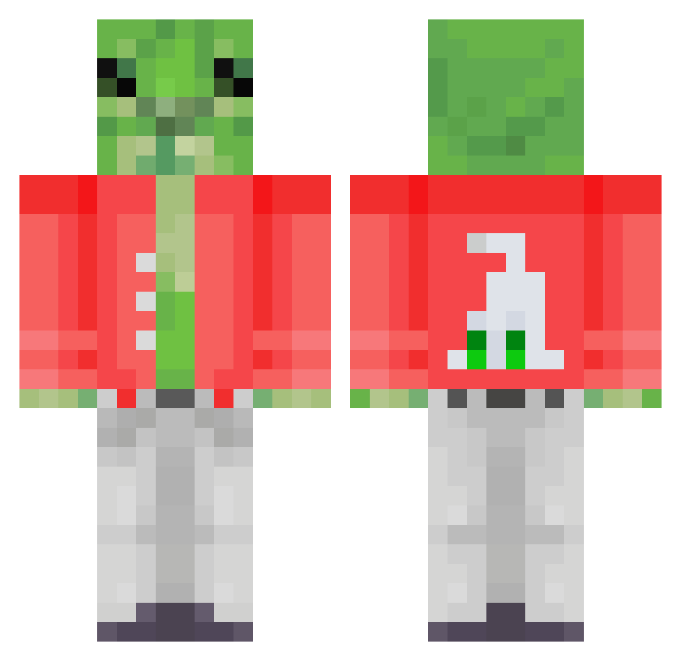 sproutnutz Minecraft skin, front and back view