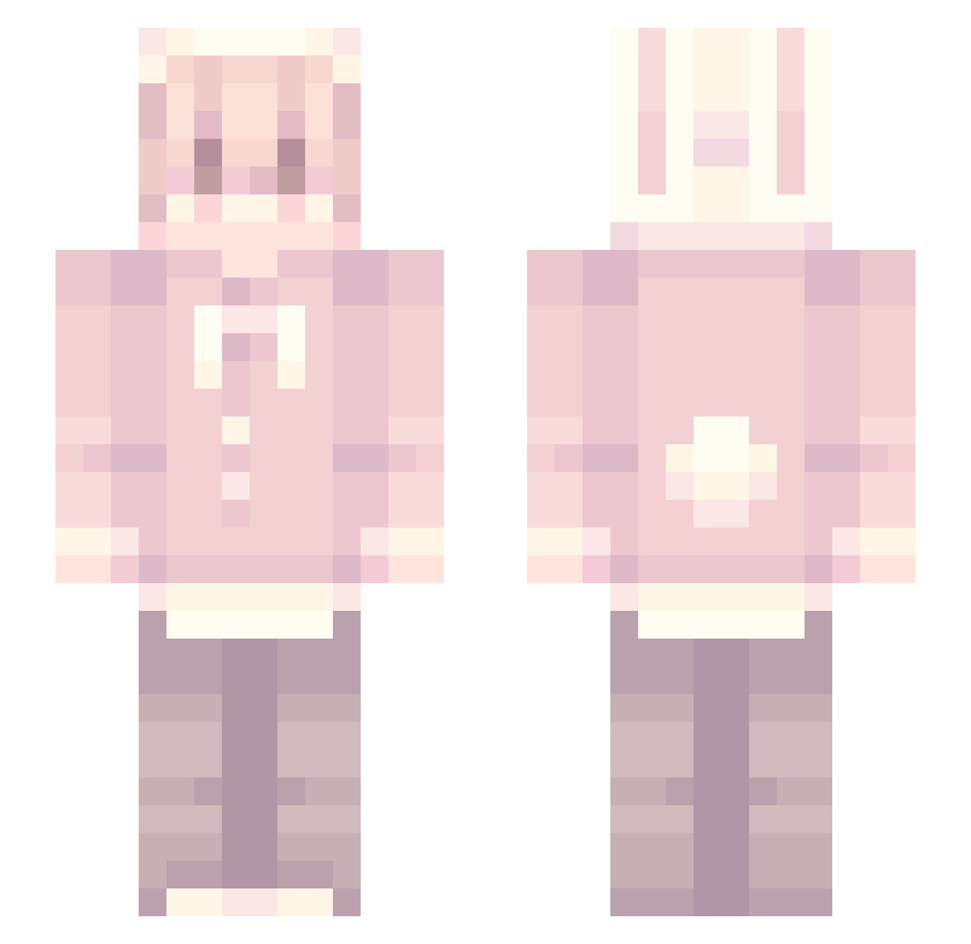 SunCold Minecraft skin, front and back view